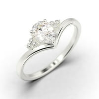 Prekrasan minimalistički 1. karatni kruški rez dijamant moissanite jedinstveni zaručnički prsten, pristupačan
