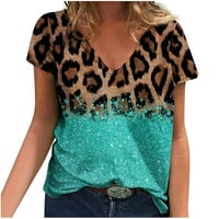 Zodggu Plus Veličina Osnovne majice za žene kratki rukav Ženski vrhovi Phoeni perje Grafička bluza Ljetna