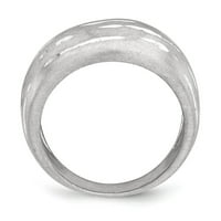 Čvrsta srebrna srebrna brušena dijamantna rezana prstena veličine 6,5
