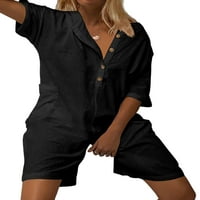 Dugme za ženske kratke hlače dolje Down Thumsuits široka noga Roma BOHO Playsion Holiday Bodysuit Black