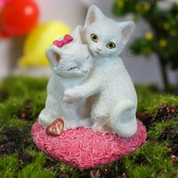 Kip životinja Izvrsna izrada široko primjena Resin Lijep mini par Cat Ornament Domaćinstvo domaćinstava