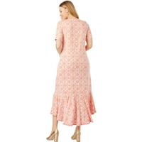 Jessica London ženska Plus veličina Svakodnevna pletena Flounce Hem Maxi haljina meka i lagana dugačka