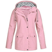 Zimski kaputi za žene, modna zimska čišćenje Žene Čvrsta kišna jakna na otvorenom plus veličina vodootporna