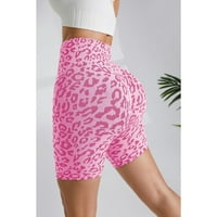 Biciklističke gaćice za žene sa džepovima - Leopard Ispis Spante kratke hlače za ljeto trčanje joga vježba
