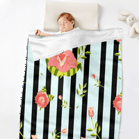 Retro cvjetni prugasti pokrivač s jastukom kauč na kauč na razvlačenje u dnevnom boravku Ljeto šareno