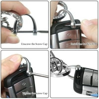 Pleted Keychain set D oblik automobila Ključni prstenovi Pom Pom Carabiner Clip Cat i pas Kristal Rhinestones