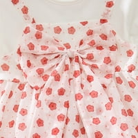 Ljetne haljine za djevojčice mališane kratki rukav Bowknot Dot print princeza odjeća haljina na plaži