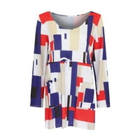 Haljine za prodaju za žene za žene s dugim rukavima za patchwork haljina V-izrez Maxi Backless Loop