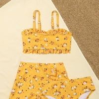 Kupaći kupaći kostim za mališane, brzo suho žuti kupaći kostimi, veličine 100