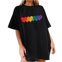 Olyvenn Ženska Trendy Plus Veličina MIDI T-majice Flash Picks posade izrez majice Prevelike labave povremene