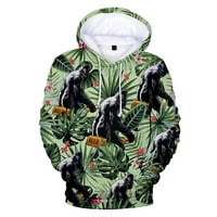 Hoodies za muškarce zimski ispisani džemper sa dugim rukavima za i WO u proljeće i jesenjim duksevima Dukseri zelena 4x