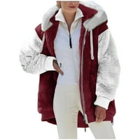 Aoochasliy ženske jakne i kaputi za kapute Plus veličina Topla FAU kaput jakna zimski patentni zatvarač