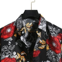 Havajske majice za muškarce Cardigan kratki rukav košulja za cvijeću Turtleneck