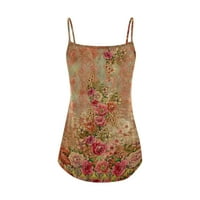 Umitay ženski modni ljetni casual prsluk bez rukava retro cvjetni ispis labav rezervoar Velika haljina