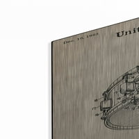 Luxe Metal Art 'Snare bubanj za platno patentna pergamenta,' metalna zida Art, 24 x36