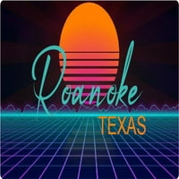 Roanoke Texas Vinil Decal Stiker Retro Neon Dizajn