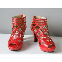 Gomelly Women Heels Summer Sandal šuplje sandale na petu modne casual cipele Dame Ženske haljine Crvene