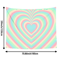 Estetska tapiserija za djevojčicu zid srca za spavanje srca Viseći hipi Dekor sobe