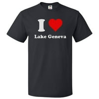 Majica jezera u Heart Lake Geneva - I Love Lake Geneva TEE poklon