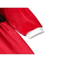 Qiylii Baby Girl Božićna haljina s dugim rukavima + šešir, ukras pojasa, crvena 1-4t
