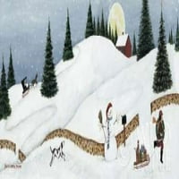 Božićni dolinac Snowman Poster Print David Carter Brown