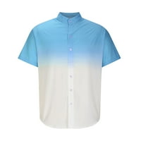Havajska majica za muškarce s kratkim rukavima dolje majice Ljetna gradijent boja labavi fit košulje