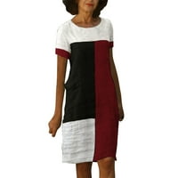 Cuekondne haljine za žene casual posteljina od pola rukava o vratu Shift cvjetni ispis Dužina koljena