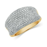 Za vas kt žuto zlato pave konkavna dijamantska cigara dizajn širok prsten 1. CT, prstena veličine-9
