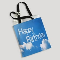 Sretan rođendanski oblak Riječ platna torba za višekratnu totu Trgovine Torbe Tote torba 14 16