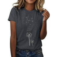 Košulje za žene Pulover vrhovi Tees Casual Print Tamno sivi XL