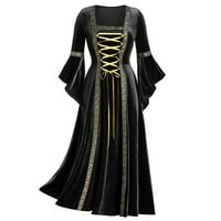 Safuny Women's Ball Haw Maxi haljina Haljina Teatrička srednjovjekovna renesansa Božićni gotički četvorni