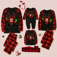 Vrijeme i trube, božićne pidžame za porodičnu odjeću, sin kćeri, meko, crveno, roditelj-dijete topli