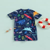 Toddler Boys jednodijelni kupaći kostim, ljetni kratki rukav crtić životinja Zaštita od sunca za zaštitu