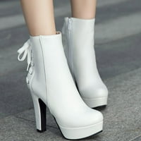 Ženske cipele Retro ravna donja cipela Casual čizme plus veličina klizanje na dvostruku patentne cipele