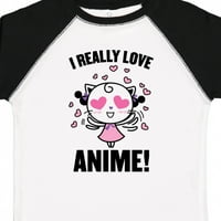 Inktastic Ja stvarno volim anime sa slatkim anime mačkama i srcima poklon majica malih majica ili majica