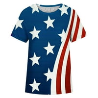 Gaecuw Patriotske majice za žene Dan nezavisnosti Žene Ležerne prilike Ležerne modne ljetne okrugli