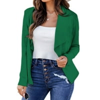 Ketyyh-Chn Ženski Blazer Casual Blazer Cardigan Otvoreno Prednja jakna odijelo Green, 2xL