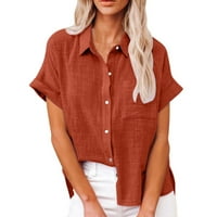 Žene Žene vrhovi čvrste jednostavne ljetne ženske majice s kratkim rukavima 3xl