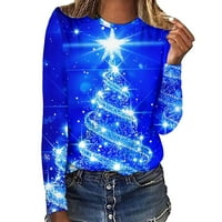 Dianli ženski vrhovi dugih rukava ženska modna baggy fit božićna bluza Ženska slatka zabava Ležerne prilike Crewneck majice