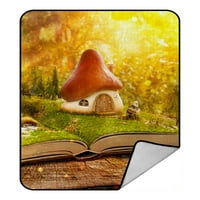 Crtani karika za kuću za gljive Rezervirajte fantastičnu šumu bacanje pokrivač pokrivačica plus