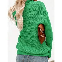 Taqqpue Žene dugih rukava modna casual o-vrat kornjača pulover pulover dugih rukava džemper ženski džemper