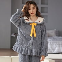 Ženske setovi za zimske pidžame - plus baršunaste koral baršunaste kućne usluge Dvodelni pantalone sa