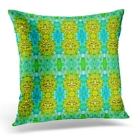 Zeleni apstraktni šareni simetrični kaleidoskopski geometrijski žuti cool jastučni jastučni jastučni
