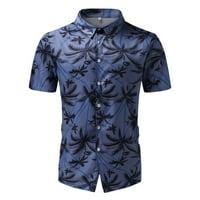 Advoicd muške ljetne modne majice za odmor na moru na plaži Hawaiian majica s kratkim rukavima, casual