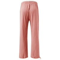 Plus veličine široke pantalone za noge za žene Ljetni casual labavi lounge pant hlače hlače hlače hlače nacrtaju čvrste boje