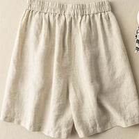 Žene Ljetne posteljine kratke hlače Elastični struk Bermuda kratke hlače Ležerne prilike širokih nogu