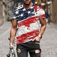 Jsaierl Danske majice za muškarce Patriotske američke zastave Grafičke majice Lagane posade Top fitness
