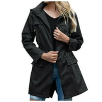 Moderna jakna za žene s kapuljačom struka kiše otporna na jakna Zipper Raincoat vanjska planinarska jakna