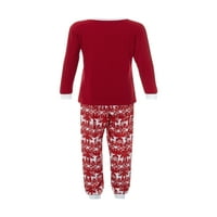 Usklađivanje porodične pidžame postavlja Božićne PJ-a sa božićnim jelenim jelenima tiskanim crvenim