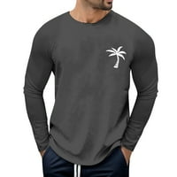 Muška košulja jesen zimski modni slovo okrugli vrat dugih rukava retro vrhova majica za muškarce